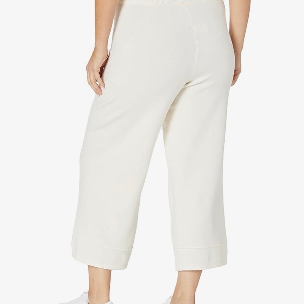 The Drop Cropped Wide-Leg Knit Pants - Cream - Picture 2 of 3